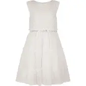 Happy girls Vestido cinzento-prateado / branco