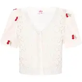 Mymo Casaco de malha verde / vermelho cereja / offwhite