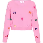 Mymo Pullover azul escuro / amarelo claro / laranja escuro / cor-de-rosa