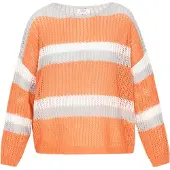Usha Pullover cinzento / laranja escuro / branco