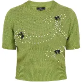 Faina Pullover 'Fashion Look' kiwi / preto / branco pérola