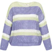 Usha Pullover índigo / verde pastel / branco