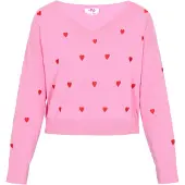 Mymo Pullover 'Comfy' cor-de-rosa / vermelho