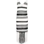IZIA Vestido de malha 'Fashion Look' preto / branco