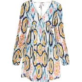 IZIA Vestido azul claro / açafrão / preto / branco