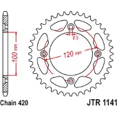 JT Sprockets Roda Dentada Traseira Jt Jtr 1141-50