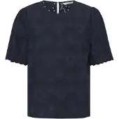 Cream Blusa 'Fina' navy