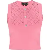 Faina Top de malha rosa claro / prata