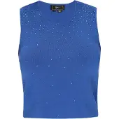 Faina Top de malha azul cobalto