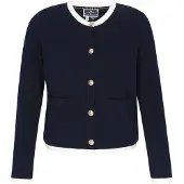 Dreimaster Maritim Casaco de malha navy / branco