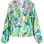 IZIA Blusa 'Fashion Look' aqua / verde claro / magenta / offwhite