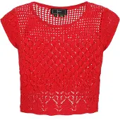 Faina Top de malha vermelho