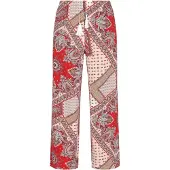 Usha Calças bege / cinzento / vermelho