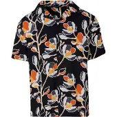 KOROSHI Camisa cinzento escuro / laranja / preto / branco