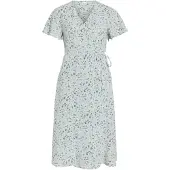 Vila Vestido Midi De Manga Curta Lovie Wrap