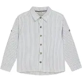 Minymo Camisa azul escuro / branco