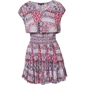 KOROSHI Vestido de verão marinho / azul céu / vermelho sangue / branco