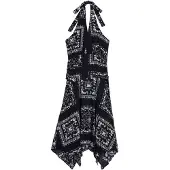 Desigual , Vestido com nó bandana, Viscose, Preto, M