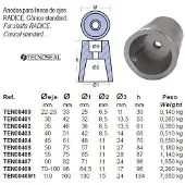 Tecnoseal Ânodo De Eixo De Raiz 0.51kg
