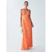 BWLDR Vestido 'Chelsea' verde / laranja / laranja escuro