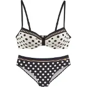 LASCANA Biquíni amarelo escuro / preto / branco