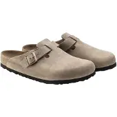 Birkenstock para mulher. 1018147 Tamancos de Couro Boston (Ajuste Regular) castanho (38), Marrom, Plano, Nenhum, Casual