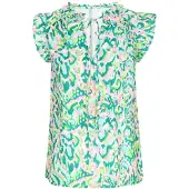 Ebeeza Blusa 'Fashion Look' turquesa / verde / cor-de-rosa