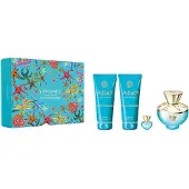 Versace Conjunto de presente feminino Dylan Turquoise EDT 100ml, gel de banho 100ml, gel corporal 100ml e EDT miniatura 5ml