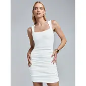 BWLDR Vestido 'Riri' ouro / branco