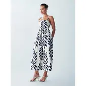 St MRLO Vestido 'Lanah' azul escuro / branco