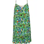 Swirly Vestido de verão verde / mistura de cores