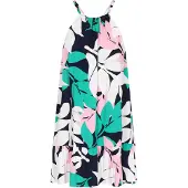 Ebeeza Vestido de verão 'Fashion Look' azul escuro / jade / rosa claro / branco