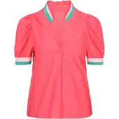 SANIKA Blusa 'Fashion Look' creme / turquesa / rosa