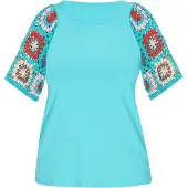Usha Camisa turquesa / mistura de cores