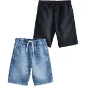 Next Calças de ganga azul ganga / preto denim