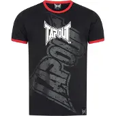 TAPOUT Camisa 'Trashed' cinzento escuro / vermelho / preto / branco