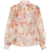 Usha Blusa azul / laranja / alperce / cor-de-rosa