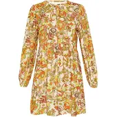 Gaya Vestido 'Festival' creme / amarelo / verde claro / laranja
