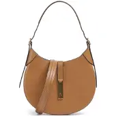 Ralph Lauren para mulher. 428944017002 Bolsa Polo ID de couro beige (OSFA), Bege, Casual, Pele