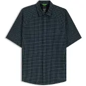 BOSS para homem. 50544851 Camisa Excurse azul-escuro (L), Casual, Algodão, Manga curta
