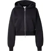 Calvin Klein Jeans Casaco em moletão 'Woven Label Hoodie' preto