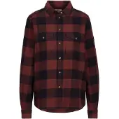 Fjällräven - Övik Heavy Flannel Shirt W Dark Navy Maroon para Mulher - Tamanho M