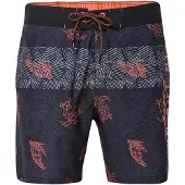 KOROSHI Calções de banho cinzento / laranja / preto