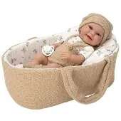 Arias Boneco Bebé Menino Elegance Com Alcofa 33 Cm