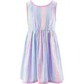 Happy girls Vestido azul claro / laranja pastel / rosa / branco