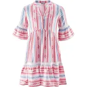 Happy girls Vestido azul / azul claro / rosa / cor-de-rosa