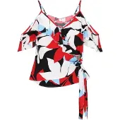 IZIA Top azul pastel / cor-de-rosa / preto / branco