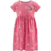 Happy girls Vestido verde / rosa / cor-de-rosa / amora