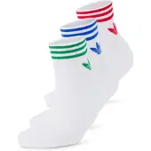 Adidas Meias pelo Tornozelo Trefoil – 3 pares