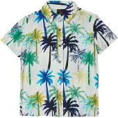 KOROSHI Camisa navy / aqua / oliveira / branco